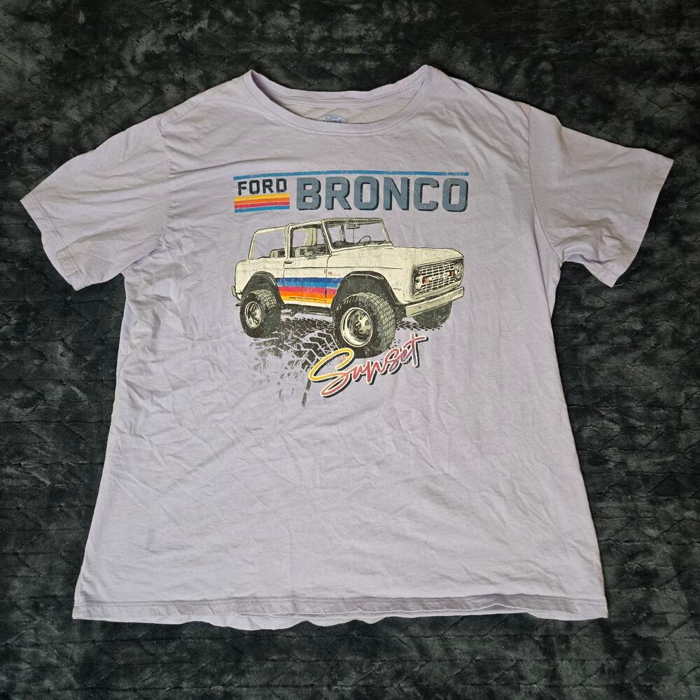 Retro VTG Official Ford Bronco Sunset Truck Purple/Lilac Womens T-Shirt - Size L